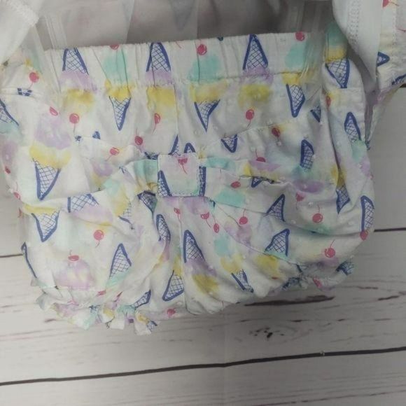 Wonder Nation 0/3‎ Months 2 Piece Ice Cream White summer Outfit - Picture 7 of 11